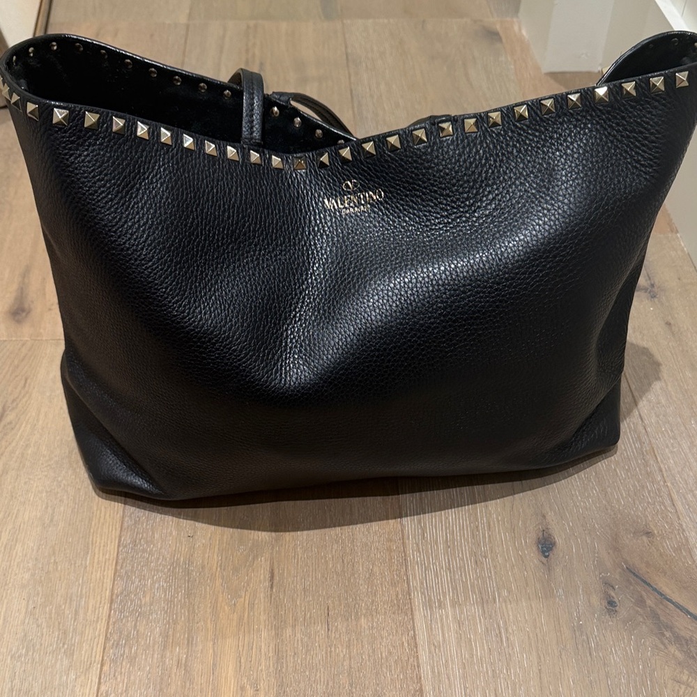 Authentic Valentino Black Tote with Gold Studs